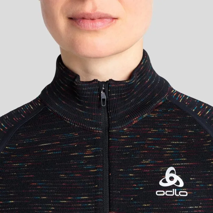 Odlo Mid Layers and Longsleeves The Blackcomb HalfZip Mid Layer Black 8211 Space Dye 8211 Women