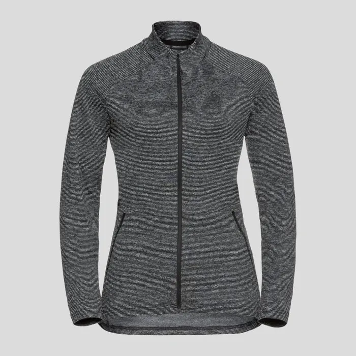 Odlo Mid Layers and Longsleeves The Sesvenna Mid Layer Zip Black Melange 8211 Women Odlo Mid Layers and Longsleeves The Sesvenna Mid Layer Zip Black Melange 8211 Women