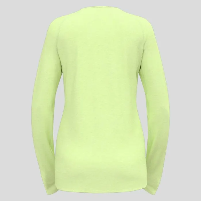 Odlo Mid Layers and Longsleeves The XAlp Performance Wool 115 Trail Running Long Sleeve TShirt Shadow Lime Melange 8211 Women