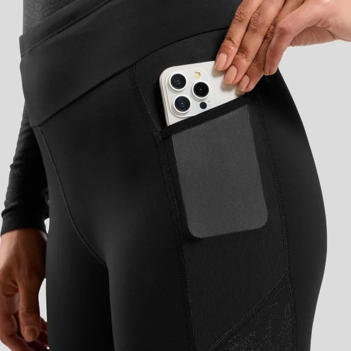 Odlo Pants and Tights The Zeroweight Warm Reflective Running Tights 20 Black 8211 Women