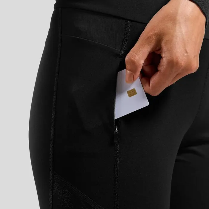 Odlo Pants and Tights The Zeroweight Warm Reflective Running Tights 20 Black 8211 Women