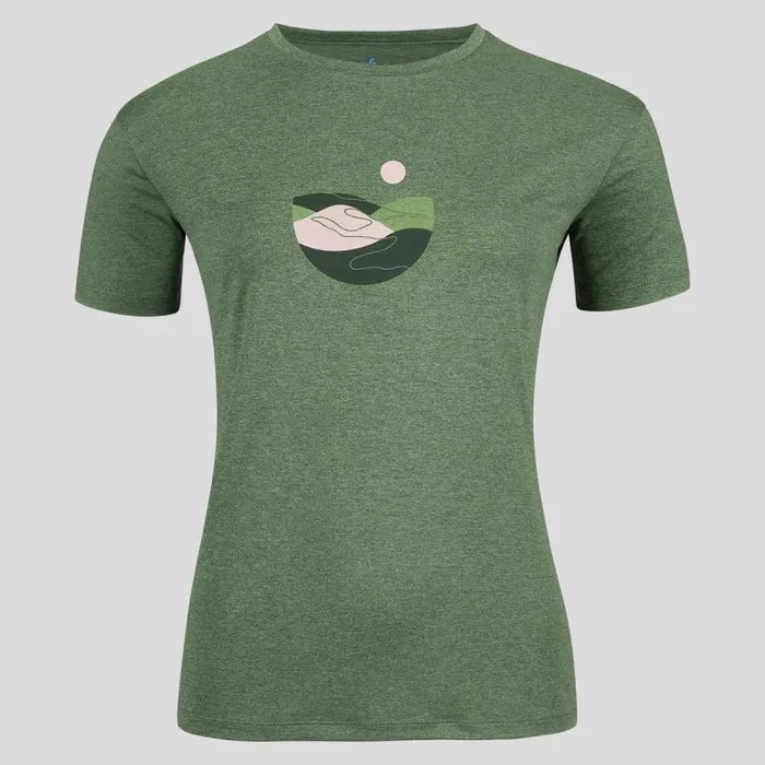 Odlo Tshirts and Polos The Essentials Lema Hills TShirt Loden Frost Melange 8211 Women