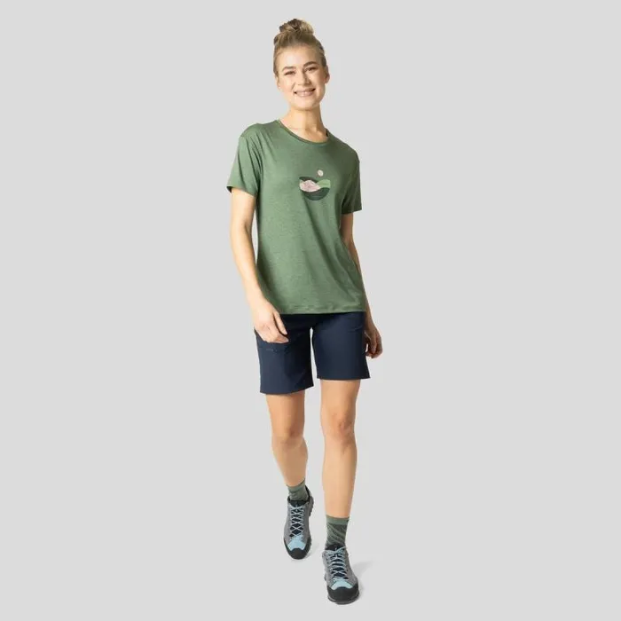 Odlo Tshirts and Polos The Essentials Lema Hills TShirt Loden Frost Melange 8211 Women