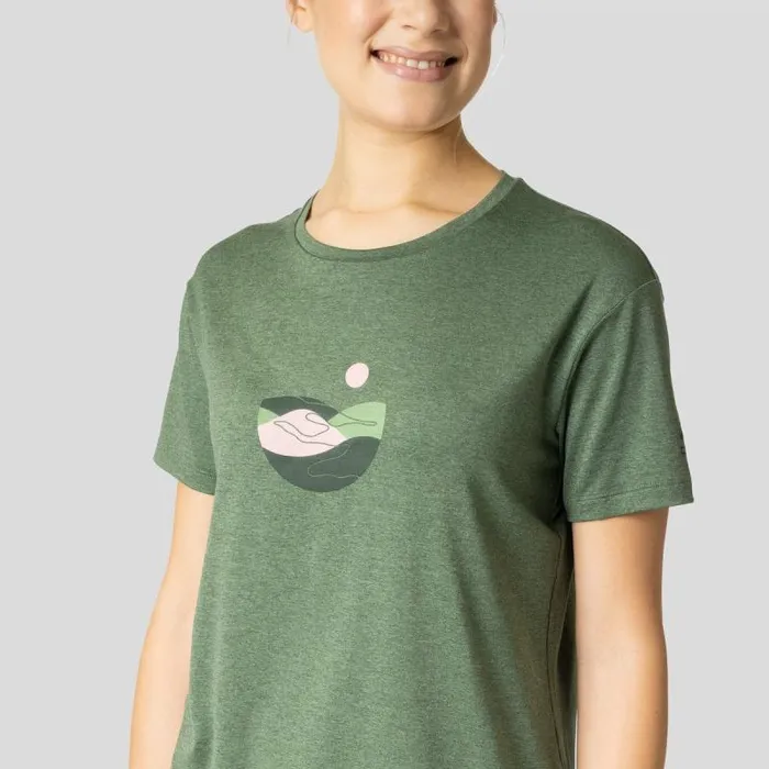 Odlo Tshirts and Polos The Essentials Lema Hills TShirt Loden Frost Melange 8211 Women
