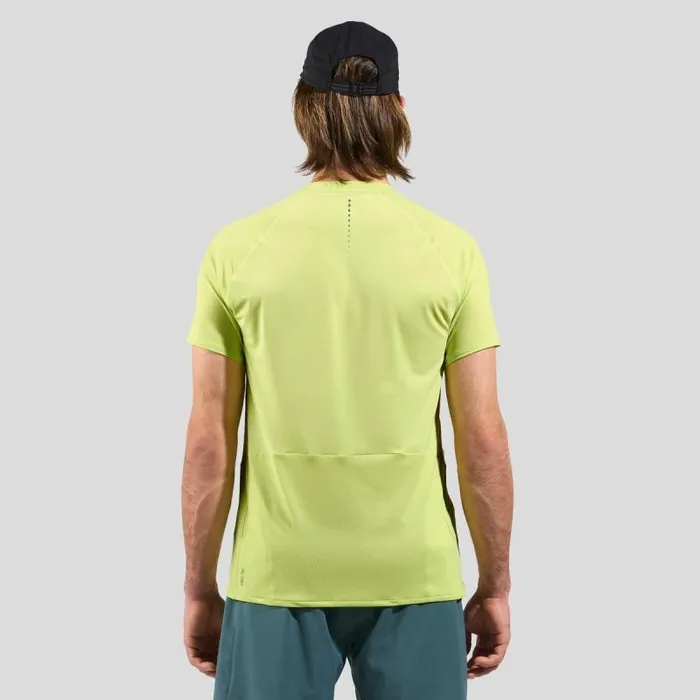 Odlo Tshirts and Polos The XAlp HalfZip Running TShirt Sharp Green 8211 Men