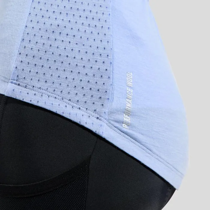 Odlo Tshirts and Polos The Zeroweight Performance Wool 125 Cycling Jersey Blue Heron Melange 8211 Women