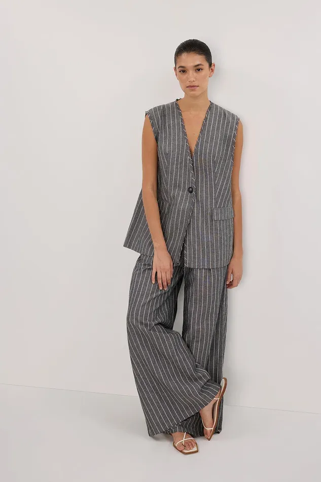 OLLIE SLATE STRIPE OVERSIZED VEST Women DISSH Vests