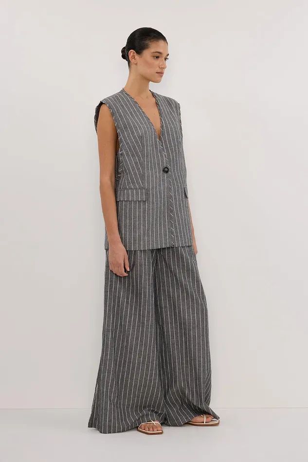 OLLIE SLATE STRIPE OVERSIZED VEST Women DISSH Vests