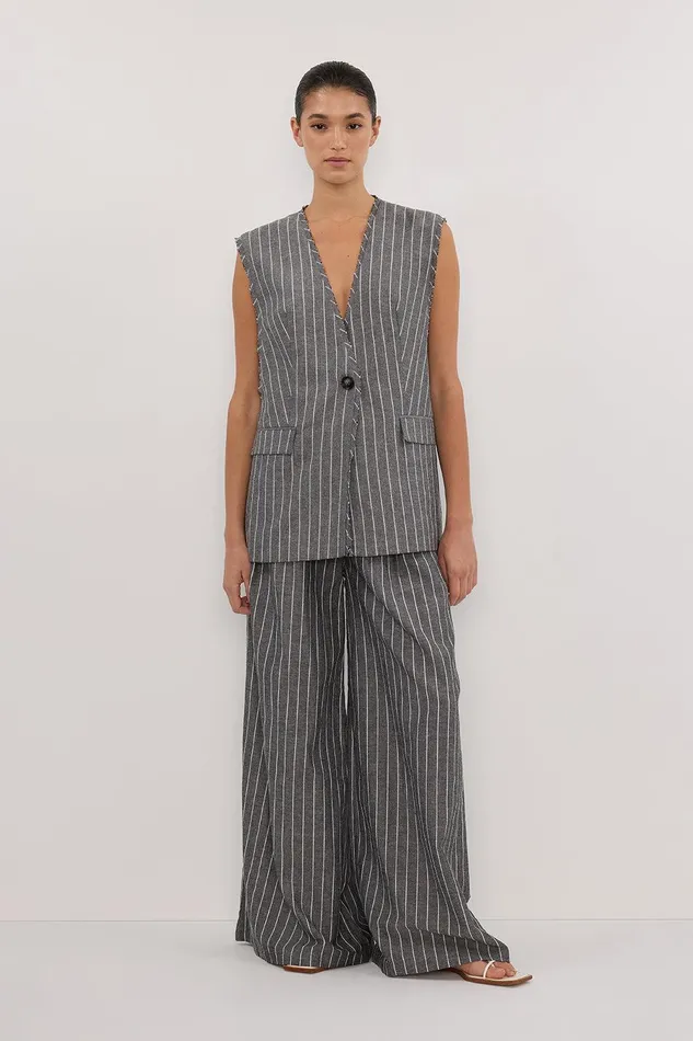OLLIE SLATE STRIPE OVERSIZED VEST Women DISSH Vests
