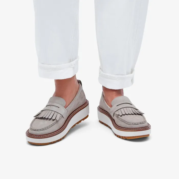 Orianna W Loafer Stone Nubuck Women Clarks Platforms