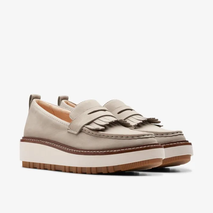 Orianna W Loafer Stone Nubuck Women Clarks Platforms