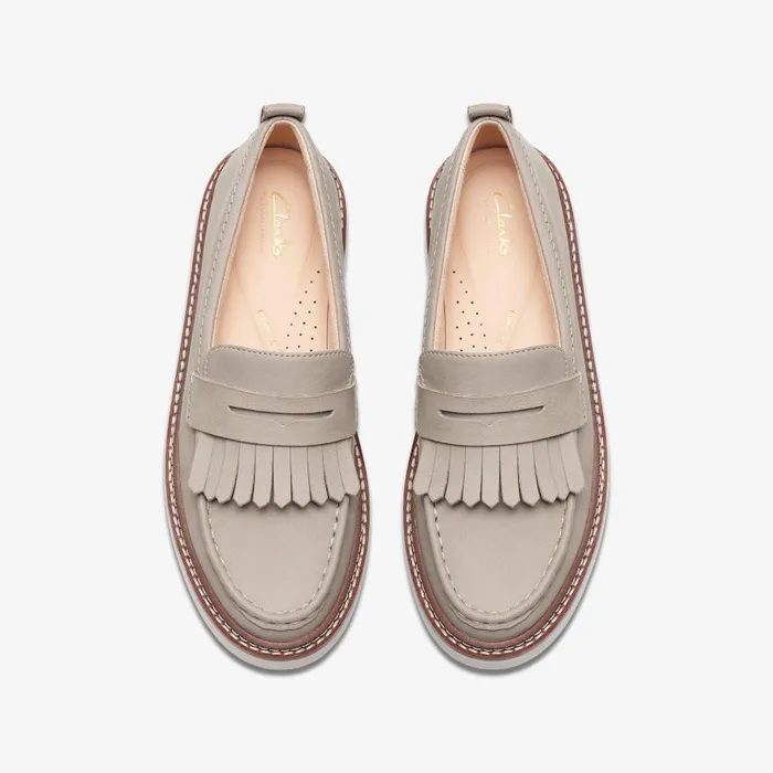 Orianna W Loafer Stone Nubuck Women Clarks Platforms