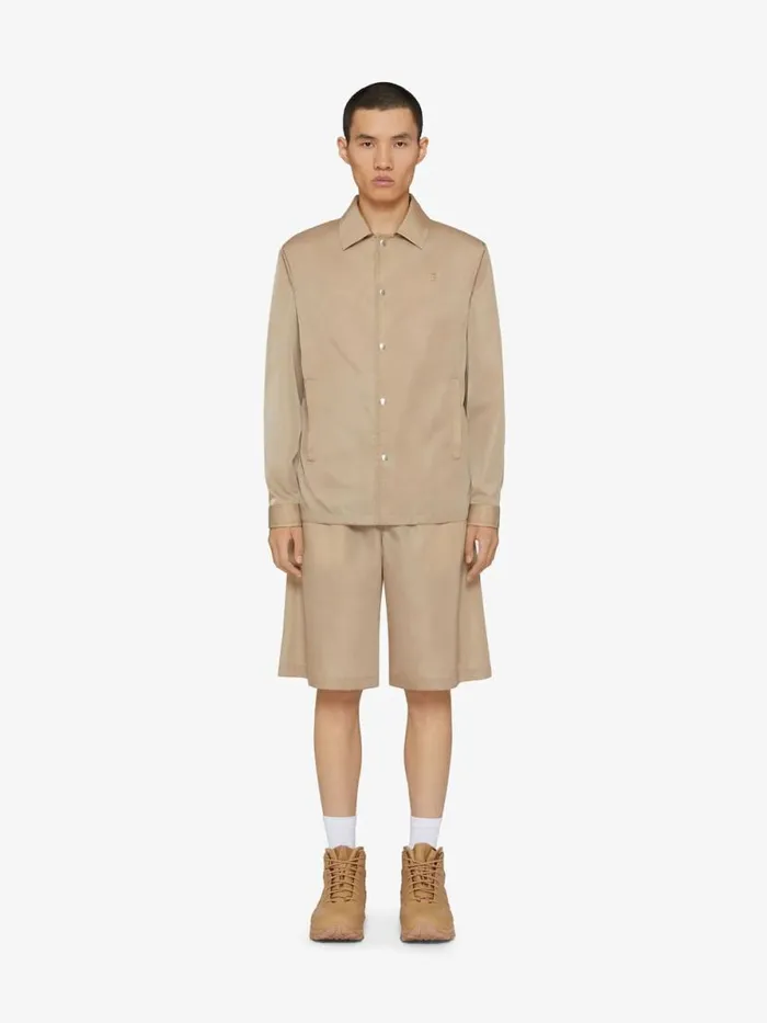 Overshirt With 4g Detail Beige Men Givenchy Shirts