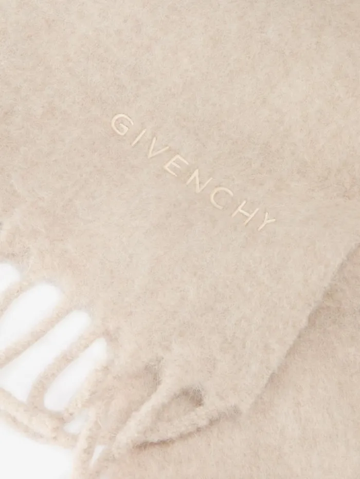 Oversized Scarf In Alpaca Marble Grey Women Givenchy Scarves