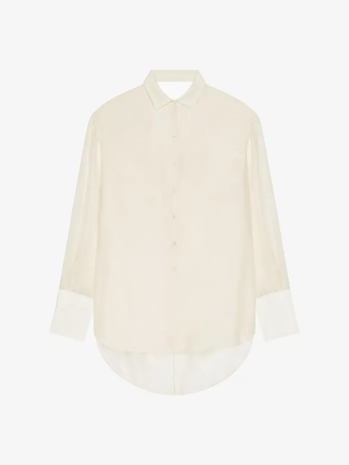 Oversized Shirt In Silk And Linen With Draped Back Ivory Women Givenchy Tops and Shirts