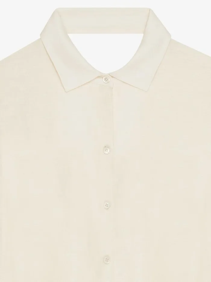 Oversized Shirt In Silk And Linen With Draped Back Ivory Women Givenchy Tops and Shirts
