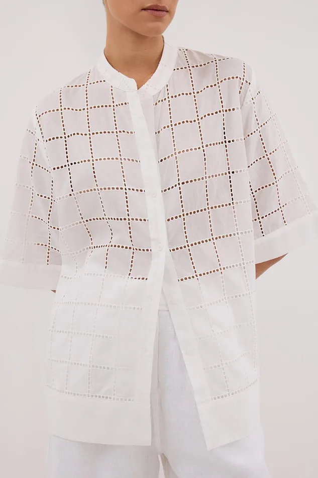 OWEN WHITE SLEEVED BRODERIE SHIRT Women DISSH Shirts