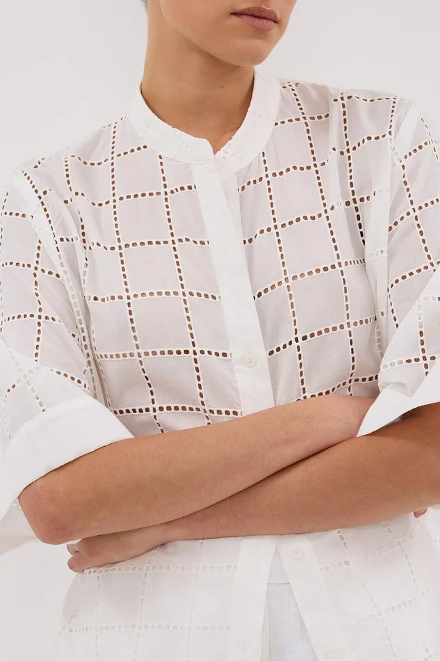 OWEN WHITE SLEEVED BRODERIE SHIRT Women DISSH Shirts