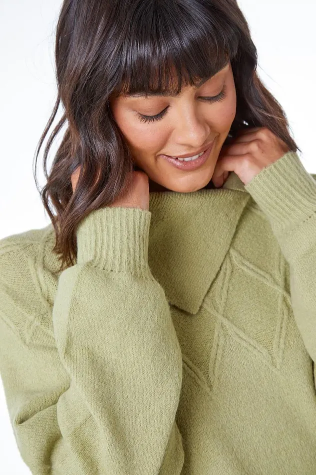 Pale Green Longline Split Neck Jumper Dress Women Roman Dresses