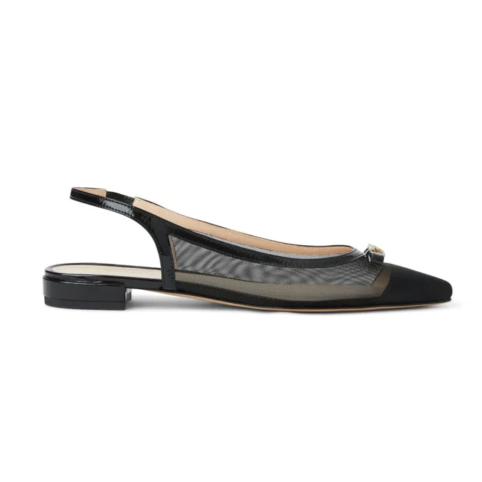 PAMINA Slingback Flat BLACK PATENT Women Bruno Magli Flats and Loafers