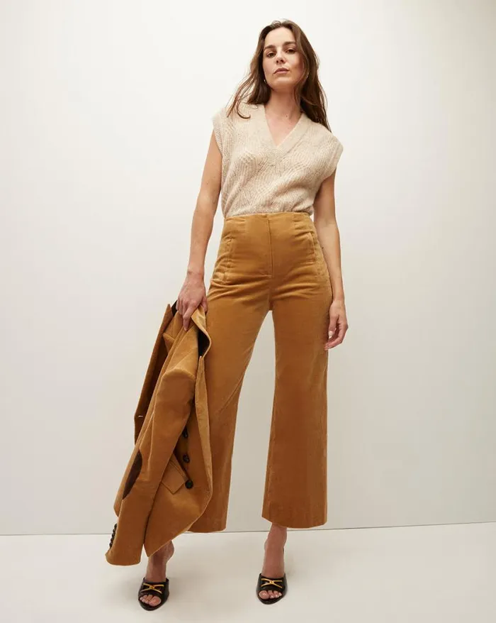 Pants Shop Veronica Beard Dova Corduroy Pant Khaki