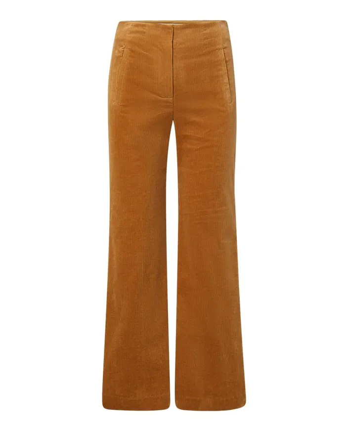 Pants Shop Veronica Beard Dova Corduroy Pant Khaki