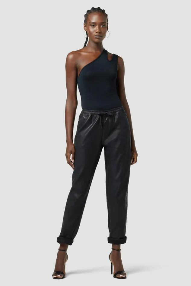 Pants Women Hudson Jeans Coated Track Pant Coated Black Beauty Pants Women Hudson Jeans Coated Track Pant Coated Black Beauty