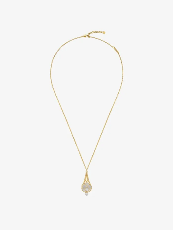 Pearling Necklace In Metal With Pearls And Crystals Transparentgolden Women Givenchy Jewelry