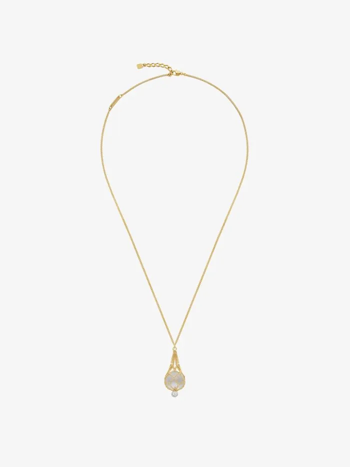 Pearling Necklace In Metal With Pearls And Crystals Transparentgolden Women Givenchy Jewelry
