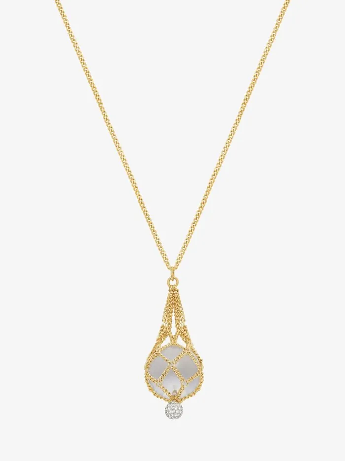 Pearling Necklace In Metal With Pearls And Crystals Transparentgolden Women Givenchy Jewelry