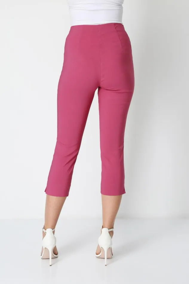 Pink Cropped Stretch Trouser Women Roman Coords