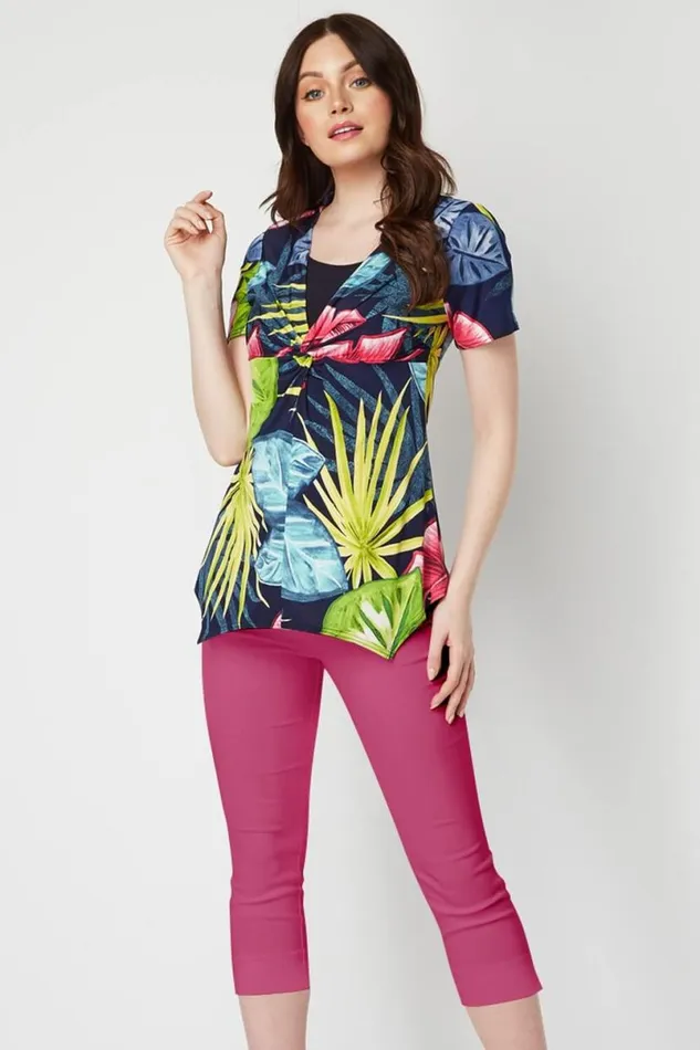 Pink Cropped Stretch Trouser Women Roman Coords