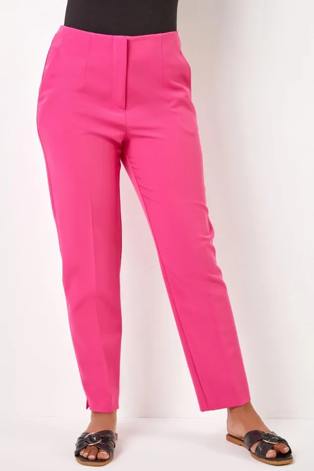 Pink Petite Soft Jersey Tapered Trouser Women Roman Trousers