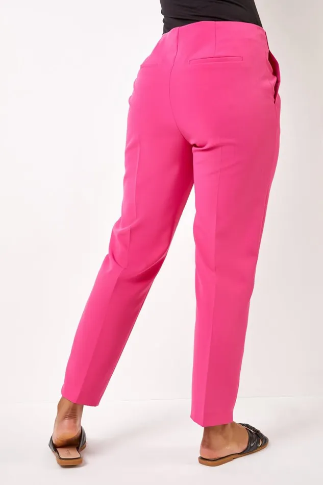 Pink Petite Soft Jersey Tapered Trouser Women Roman Trousers
