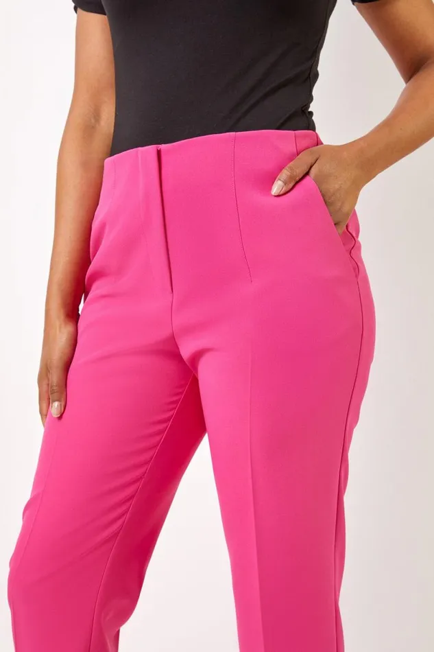 Pink Petite Soft Jersey Tapered Trouser Women Roman Trousers