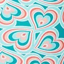 Plus Size Turquoise Retro Hearts Print Corrine Sheath Swimsuit Plus Unique Vintage One Piece Swim