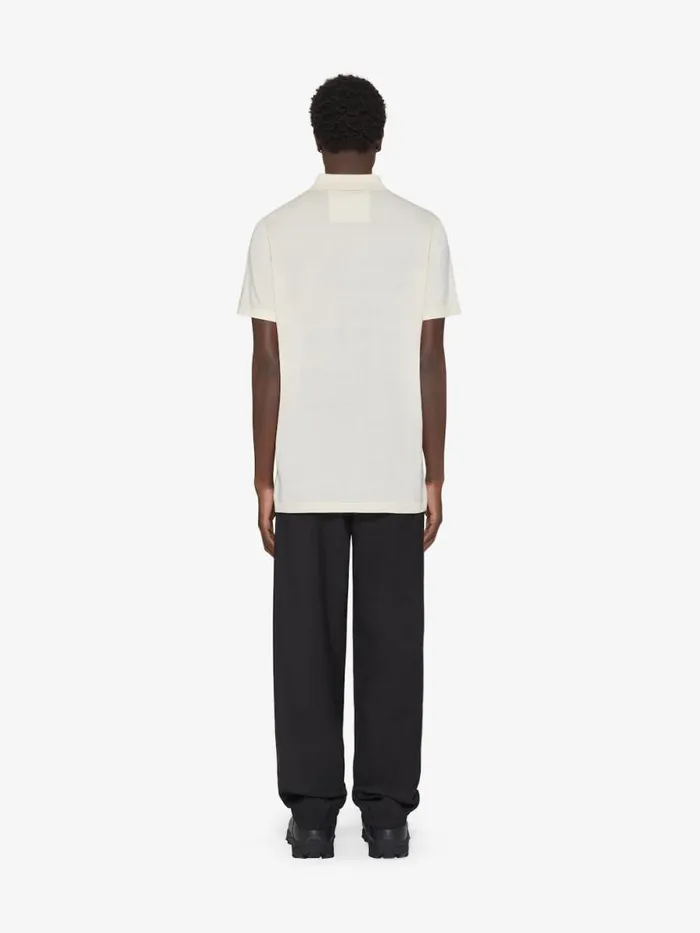 Polo In Cotton And Silk With 4g Detail Ivory Men Givenchy TShirts