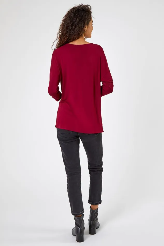 Port Metallic Firework Stretch Top Women Roman Tops
