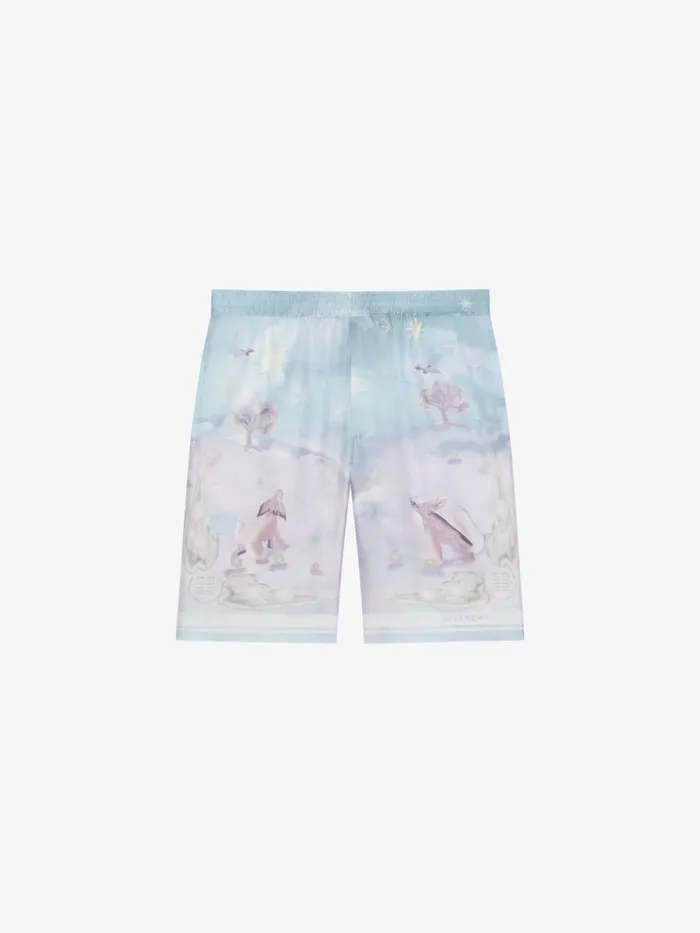 Printed Bermuda Shorts In Silk Multicolored Men Givenchy Pants and Shorts