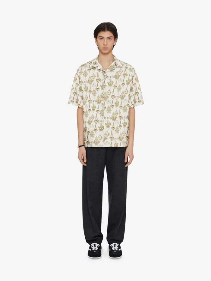 Printed Chandelier Shirt In Silk Creamochre Men Givenchy Shirts