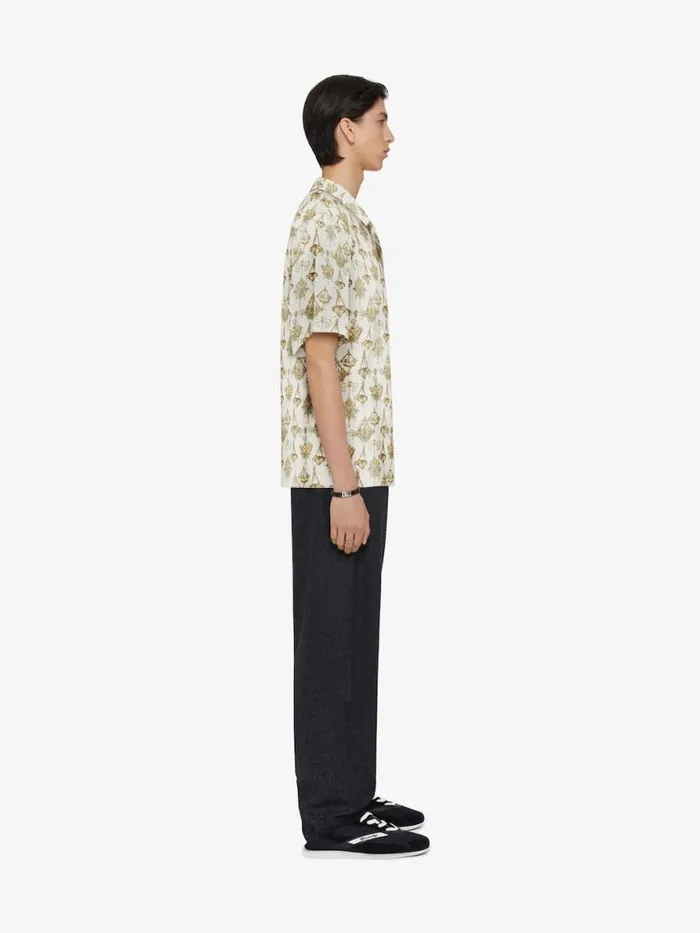 Printed Chandelier Shirt In Silk Creamochre Men Givenchy Shirts