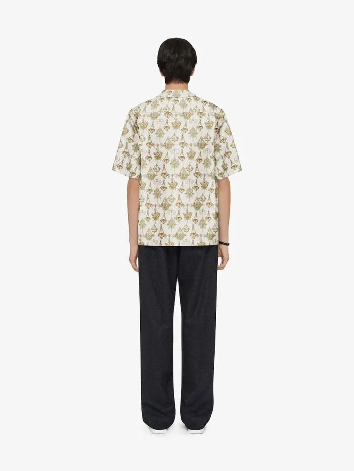 Printed Chandelier Shirt In Silk Creamochre Men Givenchy Shirts