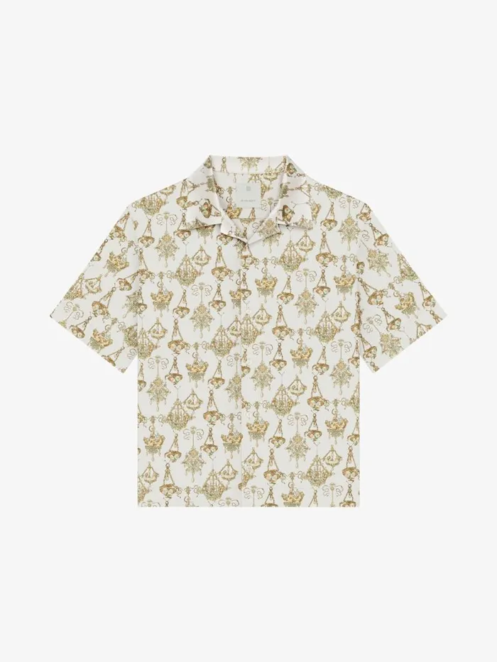 Printed Chandelier Shirt In Silk Creamochre Men Givenchy Shirts