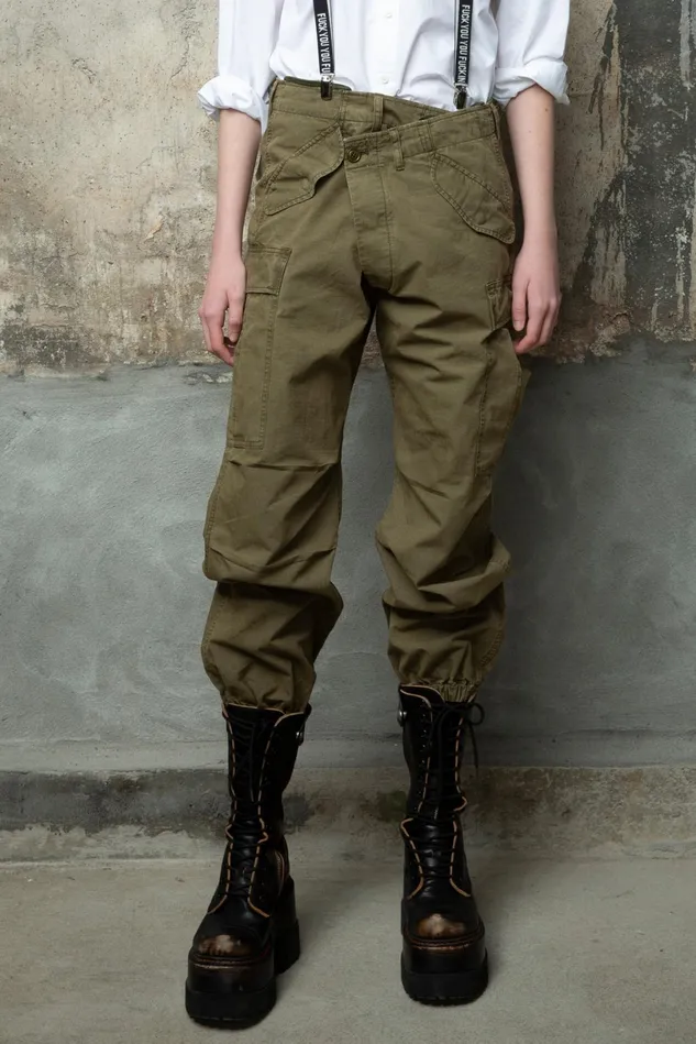 R13 Pants and Skirts Women Crossover Cargo Pant 8211 Olive