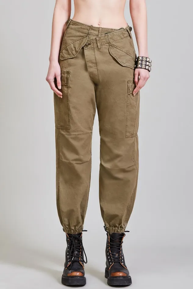 R13 Pants and Skirts Women Crossover Cargo Pant 8211 Olive
