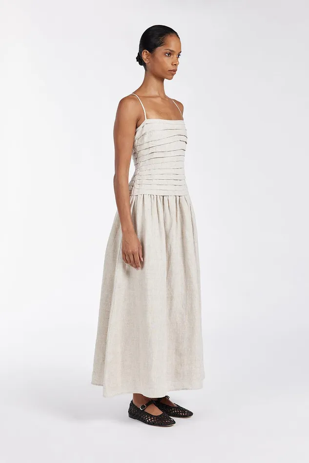 REECE NATURAL LINEN MIDI DRESS Women DISSH Midi Dresses