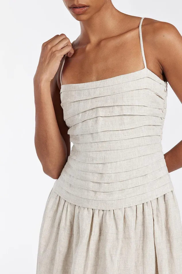 REECE NATURAL LINEN MIDI DRESS Women DISSH Midi Dresses