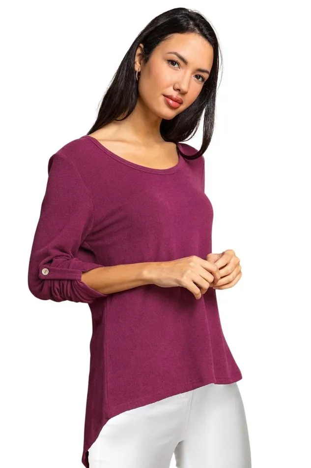 Rose Jersey Bow Back Detail Top Women Roman Tops
