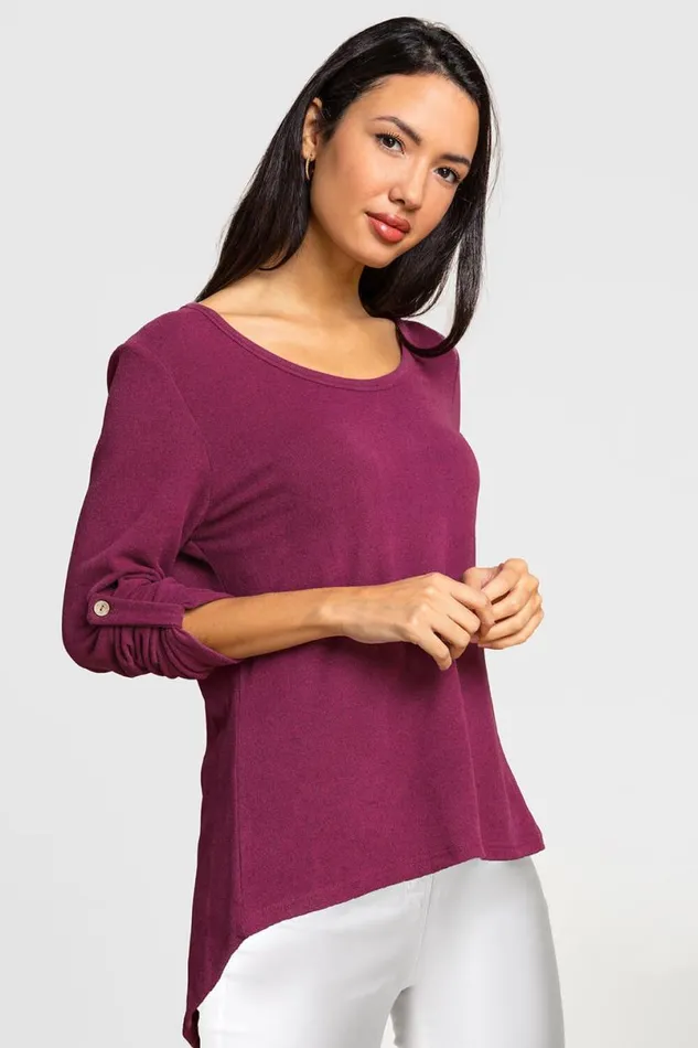 Rose Jersey Bow Back Detail Top Women Roman Tops