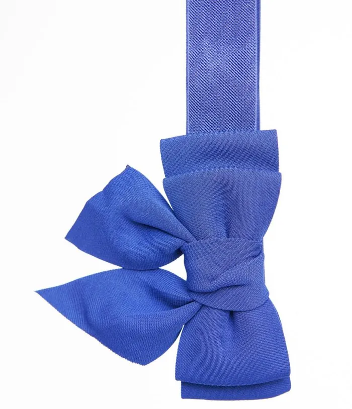 Royal Blue Elastic Bow Belt Accessories Unique Vintage Belts